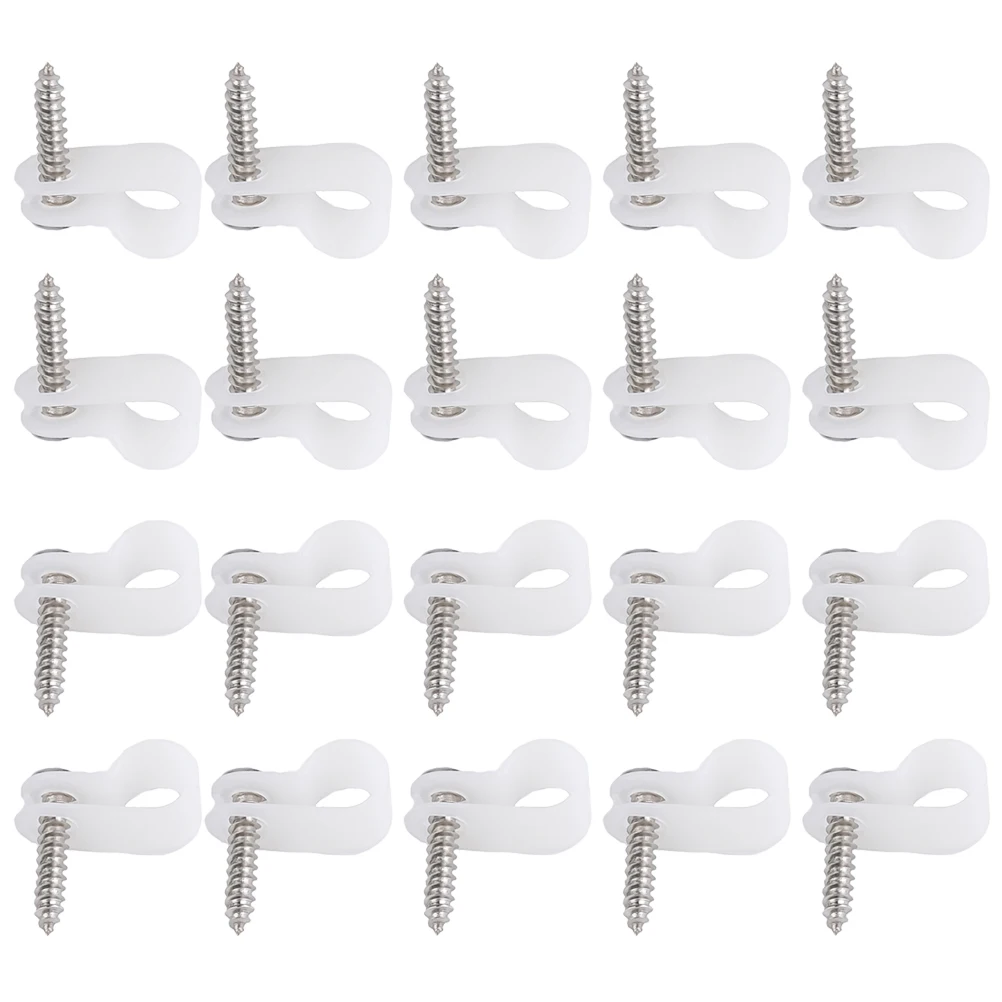

50pcs R-Type Thickened Plastic Bundle Wire Clips White Durable Self-Locking Cable Ties Flexible Outdoor Indoor Use Office