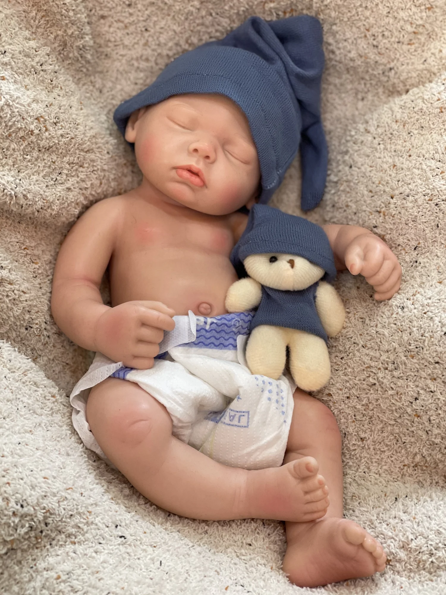 

45cm Cuddly Full Body Solid Silicone Bebe Reborn Girl 3D Paint/ Unpaint Reborn Doll Soft Touch Lifelike Corpo De Silicone Doll