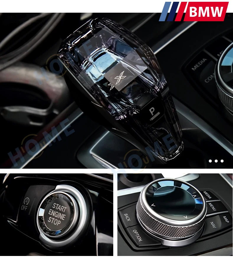 

For BMW 5 Series F10 G30 X5 Series G05 G01G08 G02 Car Accessories Crystal Gear Shift Knob Stick Handle with Sync Ambient Light