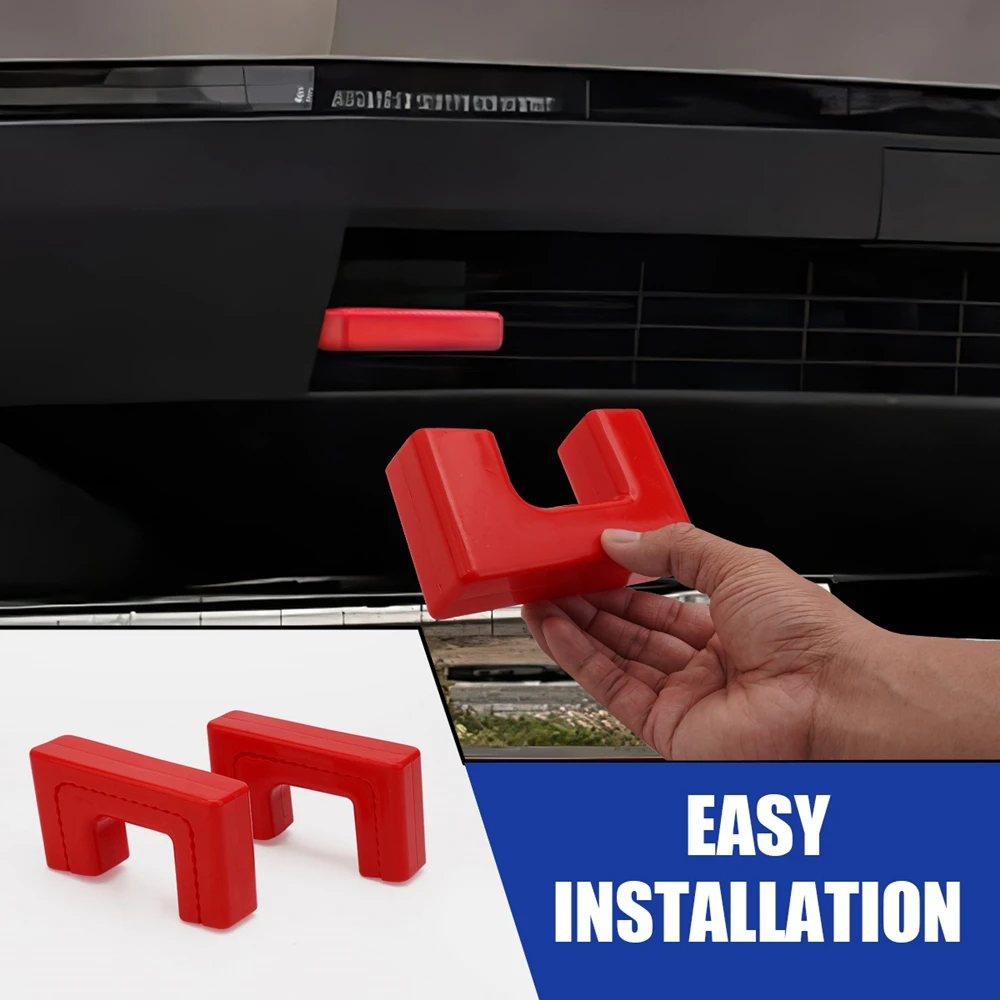 2PCS Trailer Hook Protective Cover For Tesla Cybertruck 2024 2025 Front Bumper Silicone Waterproof Tow Hook Decoration Shell