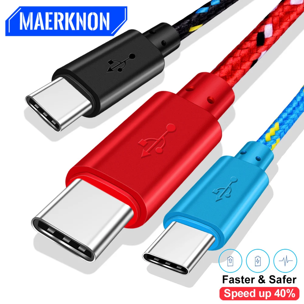 Kabel USB typu C nylonowy kabel do szybkiego ładowania do Samsung S10 S9 Note 9 oneplus xiaomi Huawei kable USB-C typu c