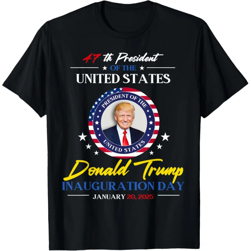 

President Donald Trump Inauguration Day 2025 47th President T-Shirt Men's and Women's Loose