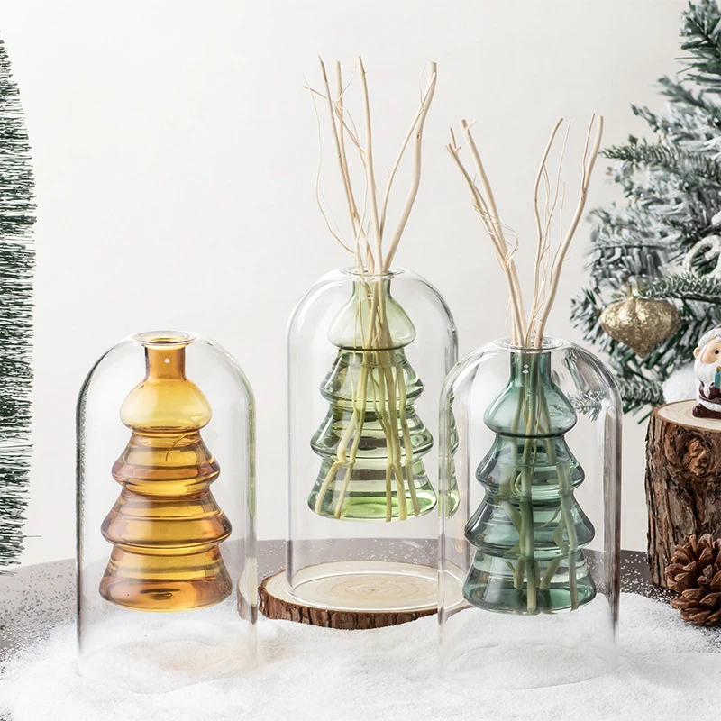 145ml Double Layer Clear Reed Diffuser Bottle, Empty Essential Oil Aroma Bottle, Home Room Decoration Fragrance Vase