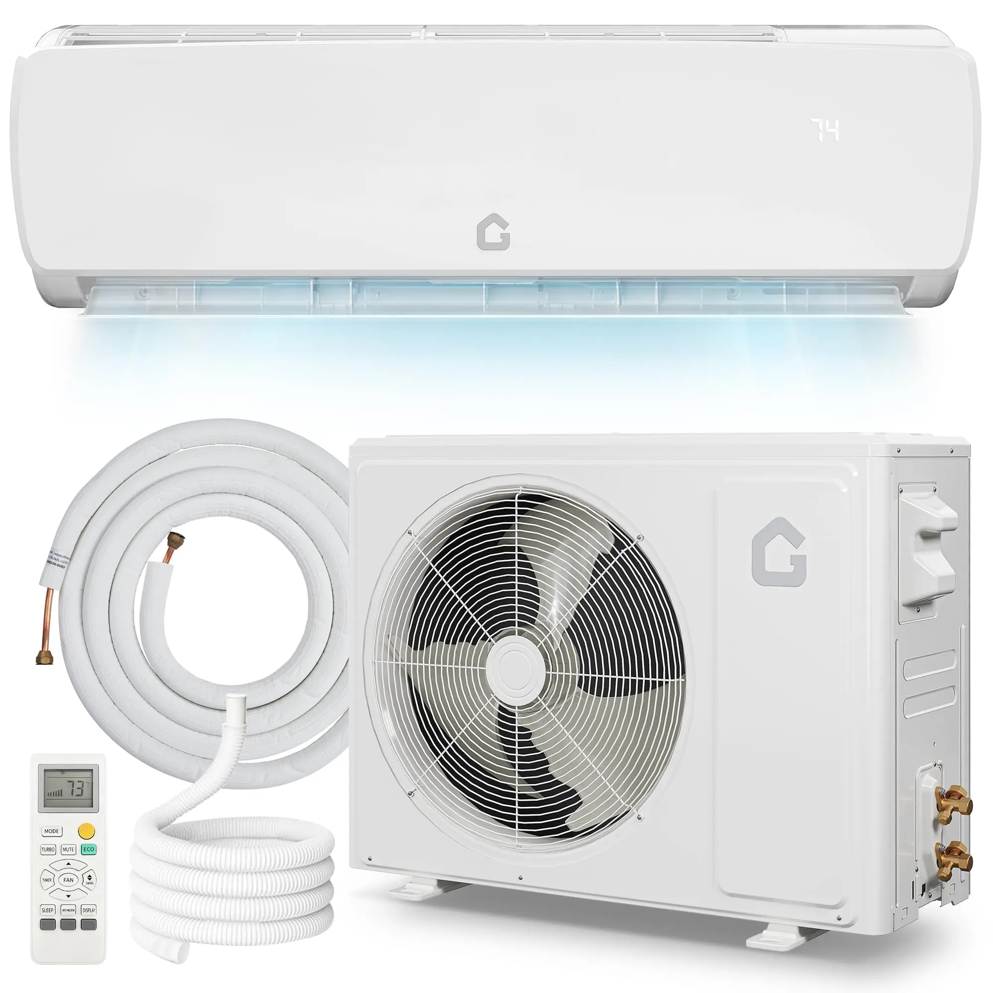 

Мини-сплит-система кондиционирования и тепловой насос 115В 9000 BTU, без воздуховодов, инверторная, 4-в-1 (охлаждение, обогрев, вентиляция, осушение), бесшумная, для площади до 42 кв.м.