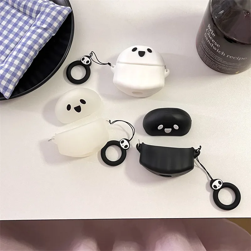 1pc Ghost Nightmare Case For Samsung Galaxy Buds3 /buds3pro Cute Cartoon Silicone Earphone Case with Hook