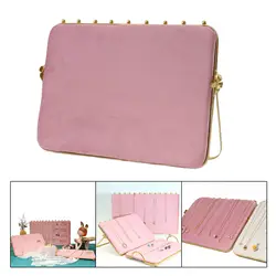 Velvet Necklace Pendant Display Holder Stores Home Metal Frame for Women Girls Modern Display Board for Jewelry Shelf