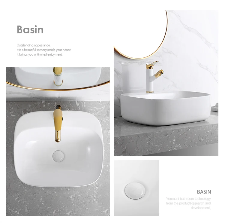 Simple countertop basin, home bathroom, ultra-thin ceramic, large size balcony washbasin