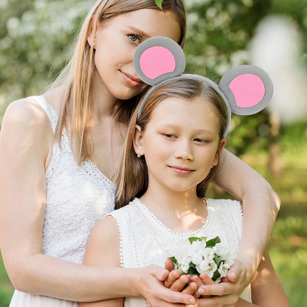 

2pcs Mouse Ears Headband Cute Cartoon Hair Accessory For Party Halloween Cosplay Costume Women Flexible Lightweight Animal