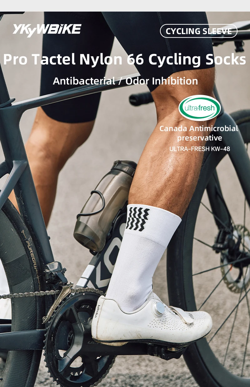 YKYWBIKE Fahrradsocken Unisex Rennradsocken Sportsocken MTB Outdoor Lauf- und Wandersocken Fahrradsocken – Detail 2