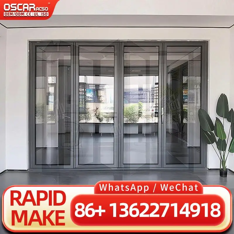 

Высококачественная внешняя безопасная складная дверь для сада, патио, звукоизоляционная алюминиевая стеклянная складная дверь, идеально подходит для садов из Великобритании и США P