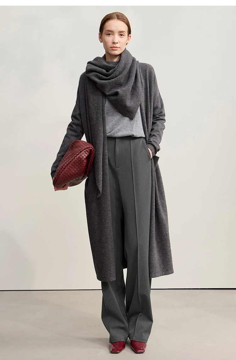 AMII Women Pants 2025 Winter Minimalist Solid Color Commuter Office Ladies Pants Versatile Casual Woven Woman Trousers 12524070