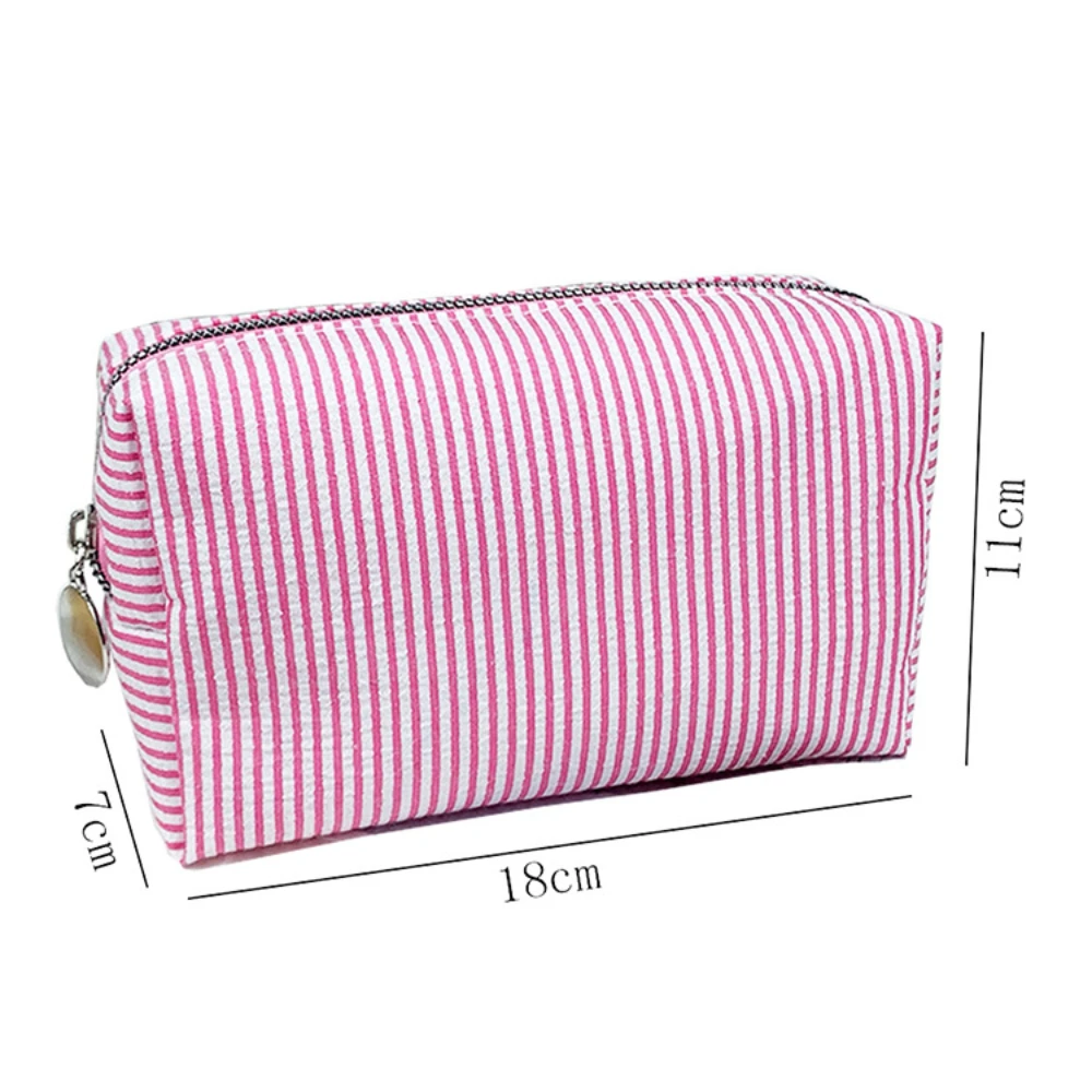 Fashion Striped Cosmetic Bag Women Clutch Bag Large Capacity Makeup Pouch Toiletries Bag Female Makeup Bags Travel Organizer