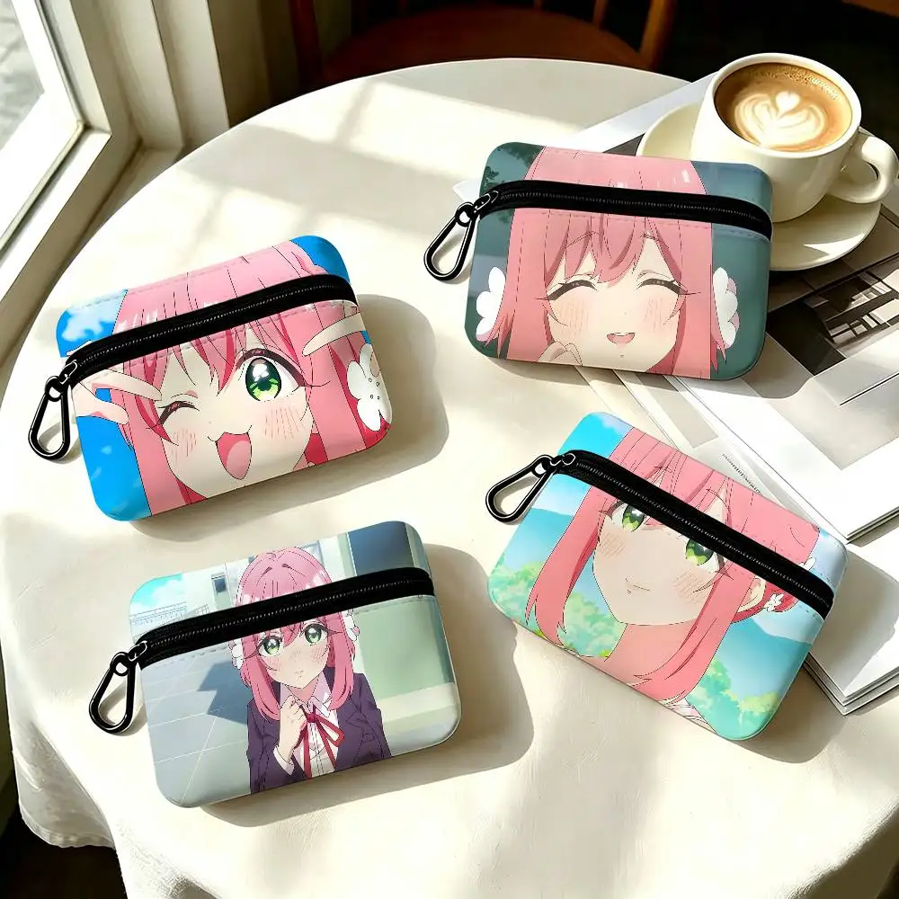 1pc Hakari Hanazono Anime Characters Coin Purse With Carabiner Hook Portable Key Card Wallet Small Zipper Storage Pouch