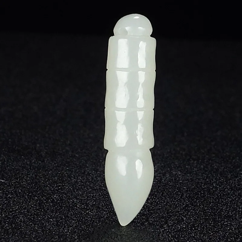 

Hetian White Men And Women Natural Wenchang Brush Jade Pendant Necklace