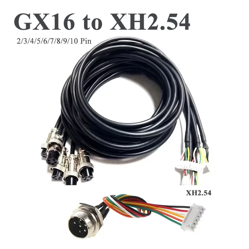 GX16 2/3/4/5/6/7/8/9/10 Pin to XH2.54 Aviation Plug Cable Pure Copper Power Cord GX16 Male to XH2.54 Terminal Wire 20-200cm