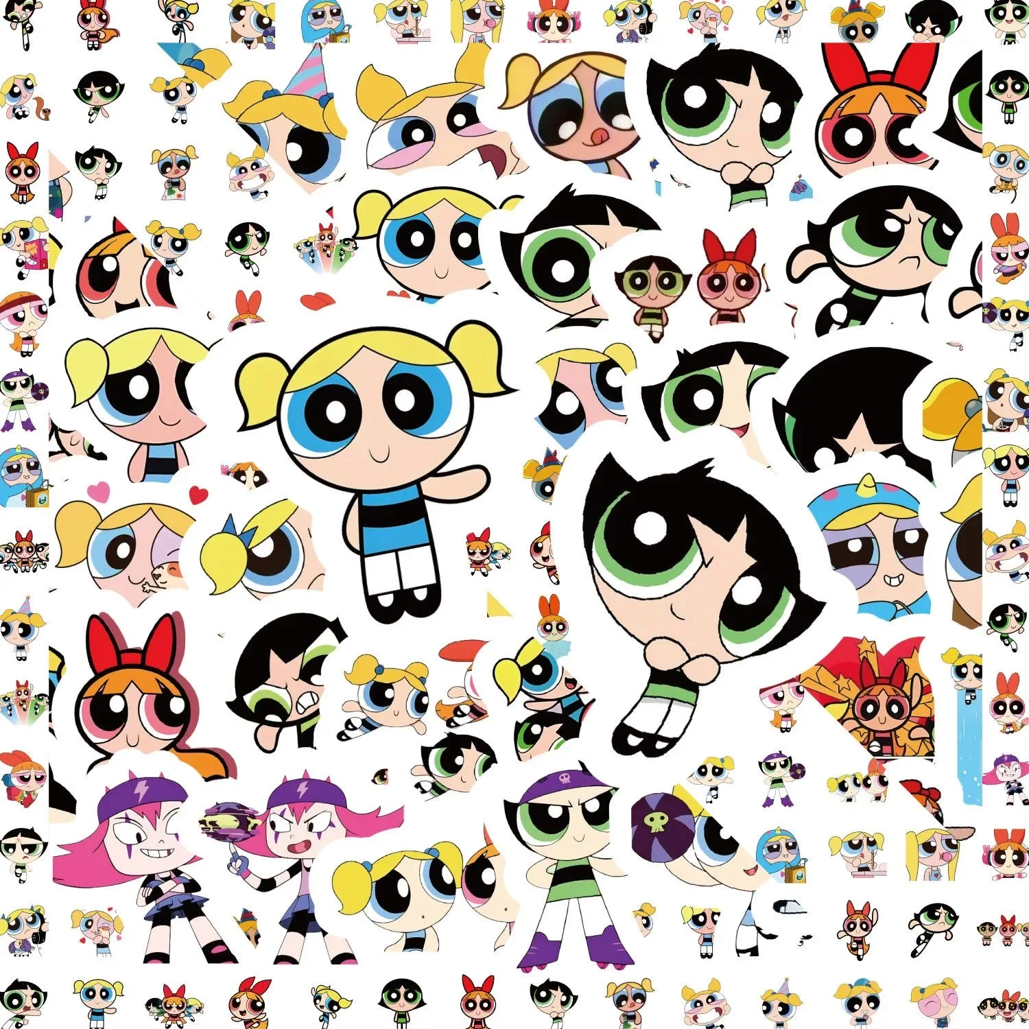 100pcs Powerpuff Girls Stickers Cartoon Vinyl Waterproof Decals for Laptop Water Bottle Skateboard Phone Case Kids Toy Gift