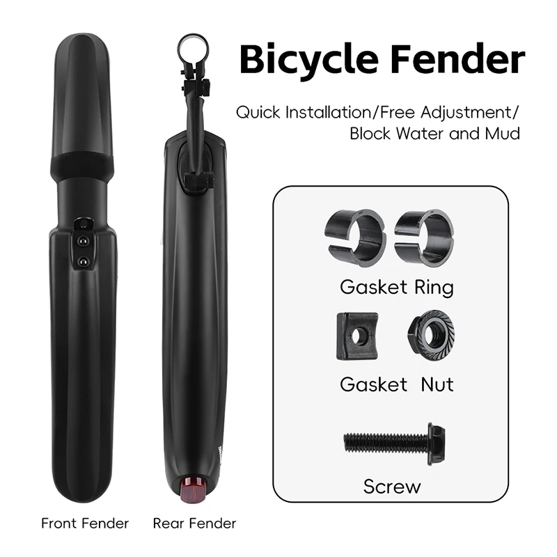 AliExpress West Biking WEST BIKING 2pcs Bicycle Fender Mountain Bike Fender Reflective Warning Front Rear Cycling Mudguard MTB Road Bike Accessories