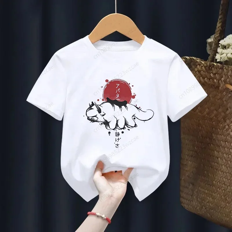The Last Son of the Wind: Nomad Cartoon Tribe Printed T-shirt for Girls/Boys, Children's Summer Short sleeved White T-shirt