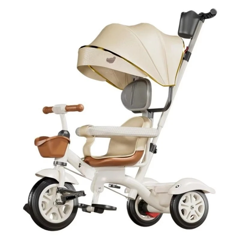 Children's tricycle stroller Toddler bicycle Self-driving car for children aged 1-5