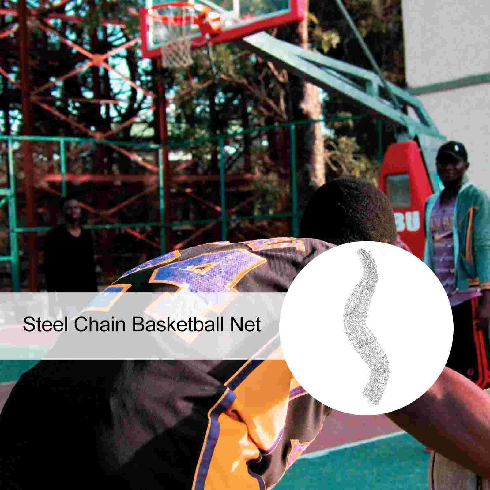 2 Pcs Stainless Steel Child Drainage Basket Basketball Nets Return Attachment for Hoop Chain