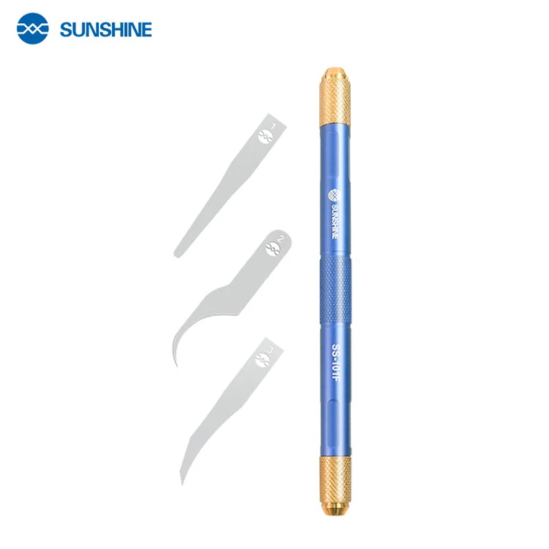 SS-101F IC Chip Scraper Degumming Off Set Advanced Repair Blade Non-slip Handle For Mobile Phones Glue Removal Tool