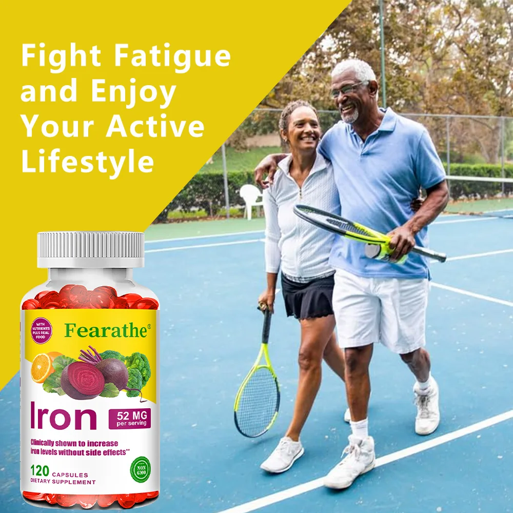 

Iron Supplements - with Vitamin C, Help Maintain A Healthy Immune System and Brain Health, Increase Energy, Improve Focus