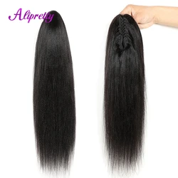 Alipretty – Extensions de cheveux brésiliens naturels Remy, queue de cheval, avec pince, pour femmes