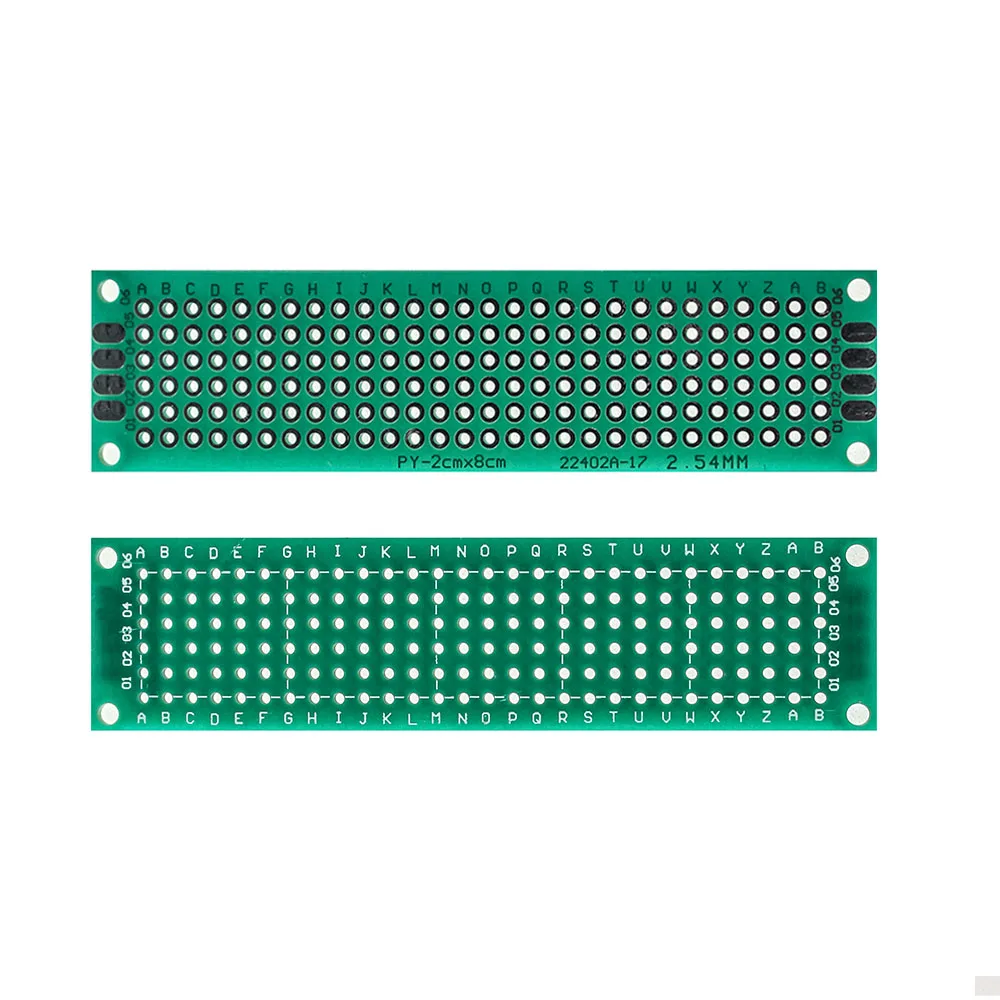 2PCS PCB Board 2x8cm 3x7cm 4x6cm Single Side PCB Prototype Board Green Universal Circuit Boards 2*8 3*7 4*6cm DIY Electronic Kit