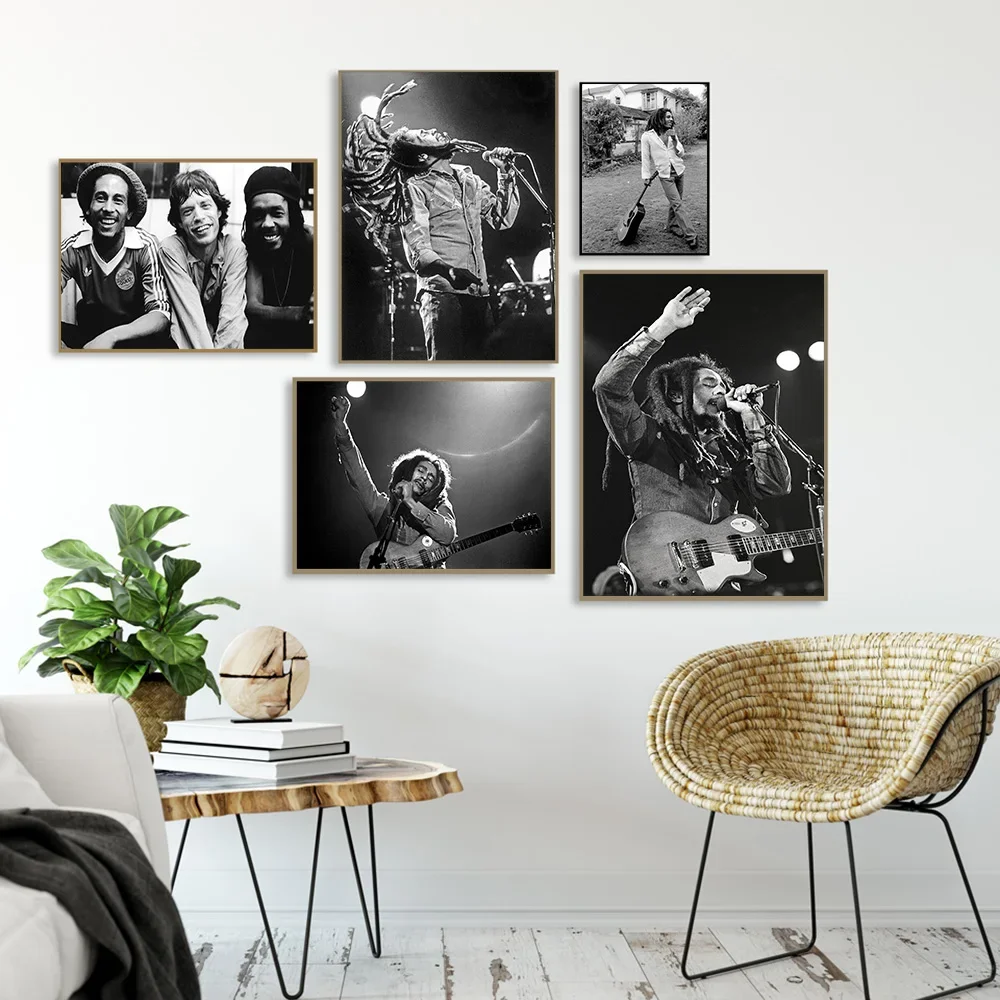 Classic Minimalist Wall Art HD Canvas Oil Paintings Posters Prints Bob Marley Canvas Portraits Living Room Bedroom Decoration