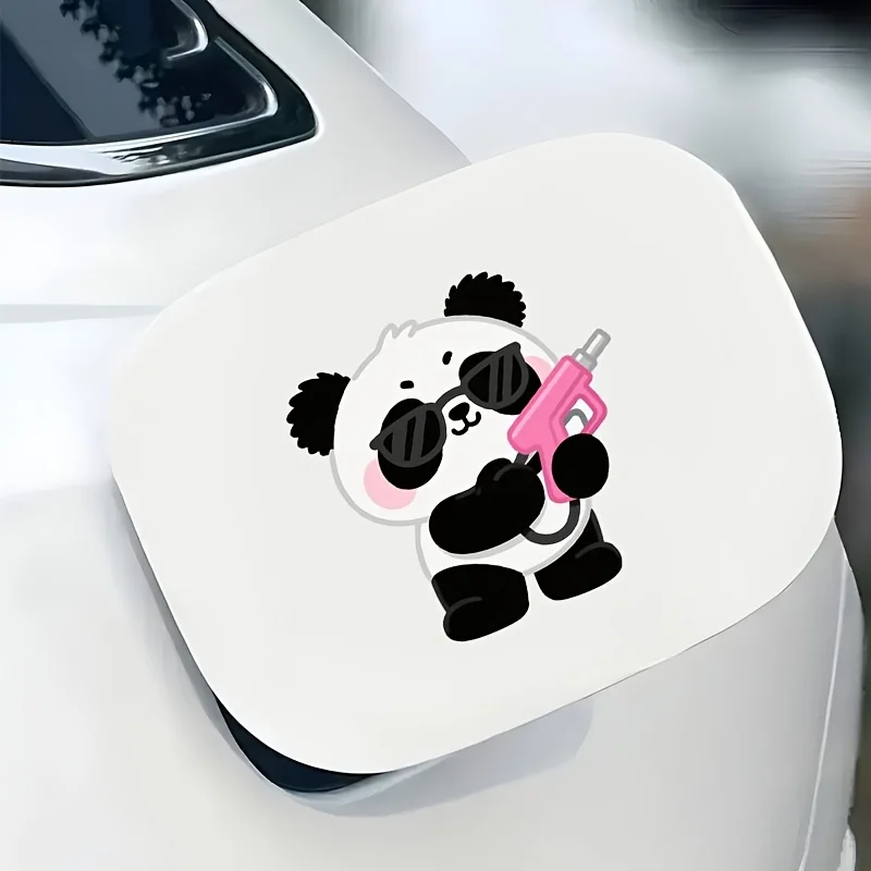 

1PC "Trendy Panda with Water Gun Sticker, Great for Adding a Playful Vibe to Phone Cases, Tablet Enclosures, and Guitar Bodies"