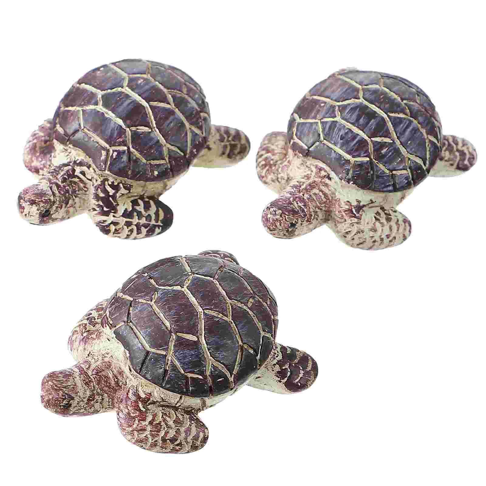 3 Pcs Turtle Succulent Ornament Sculptures and Figures Garden Statuettes Decoration Miniature Figurine Christmas &