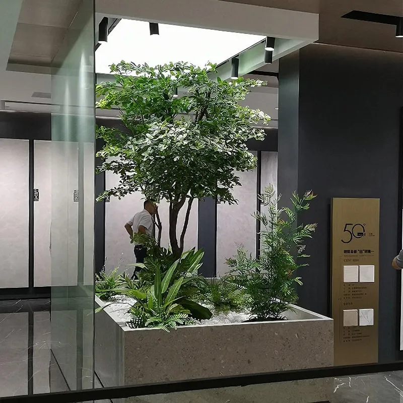 Green plants Large fake tree Simulation tree Landscape landscaping Floor decoration Indoor banyan tree Potted plants