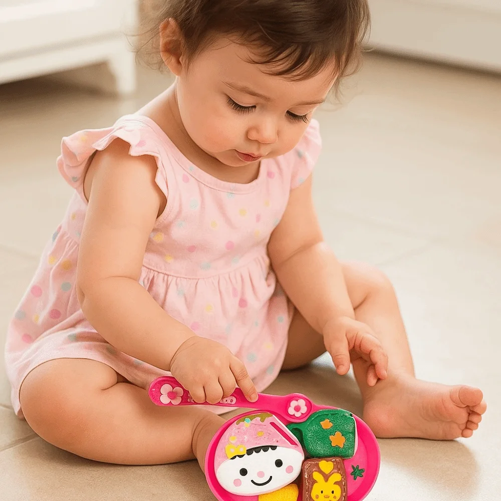 Set di alimentazione per budino con palla di riso a forma di coniglio Fai finta di giocare Modello di simulazione Scatola per il pranzo Budino Educazione precoce Kawaii