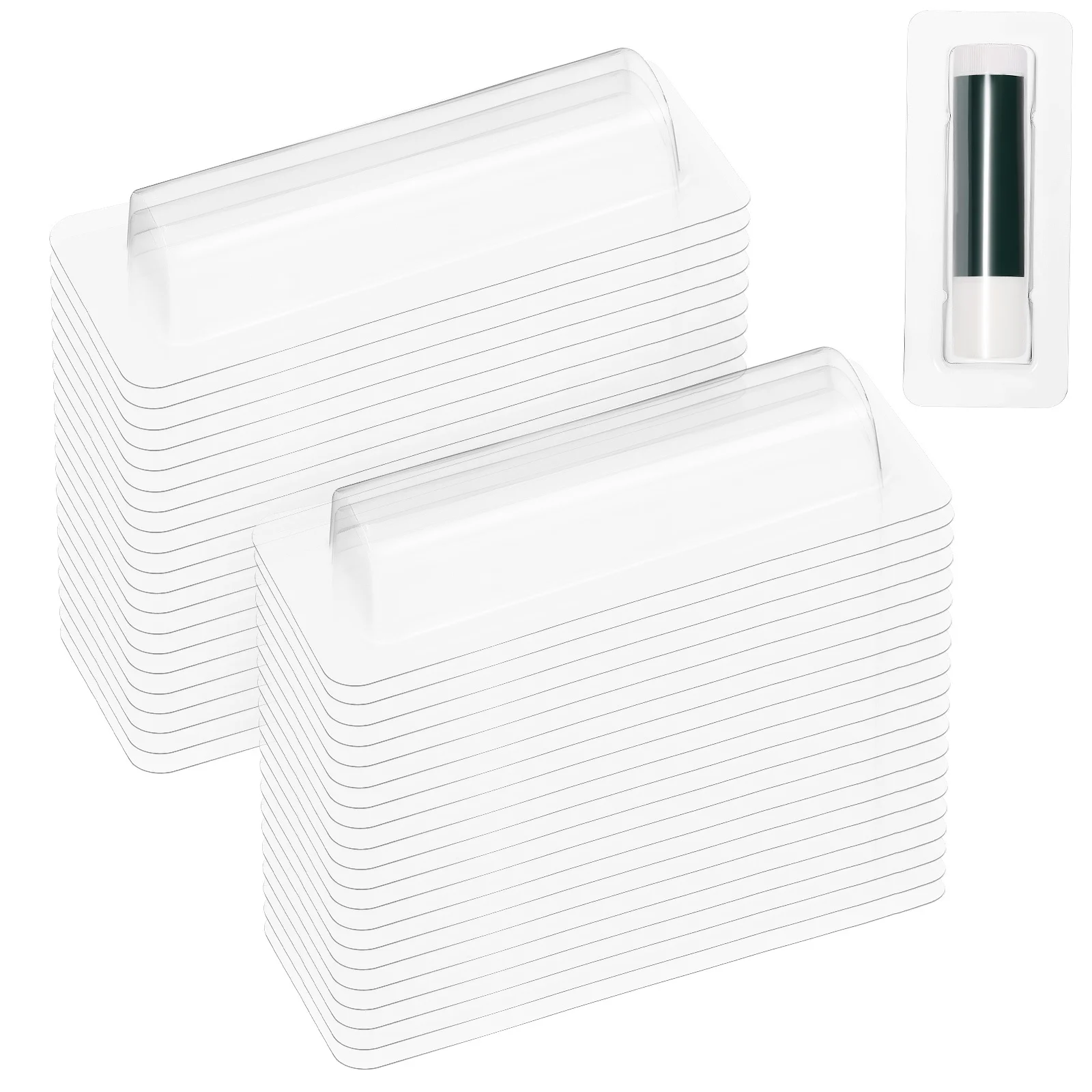 Soporte transparente para bálsamo labial, contenedor transparente para manualidades Diy, almacenamiento de dinero, tarjetas de plástico, cúpulas, estuche para brillo de labios, 40 Uds.