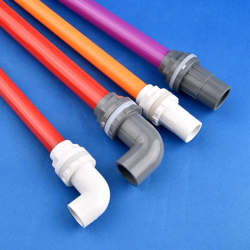 16 ~ 50 mm Białe złącze spustowe do akwarium z PCV 90 ° Łokieć złącze drenażowe nawadnianie ogrodu akwarium przelewowe części rurki