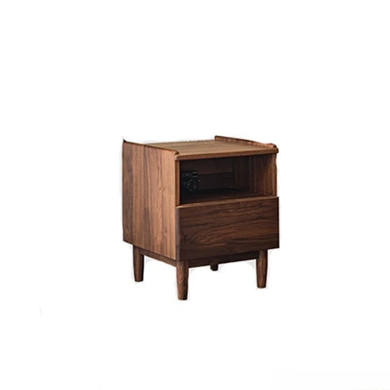 

North American black walnut bedside table solid wood bedroom furniture bedside table modern simple small bedside storage cabinet