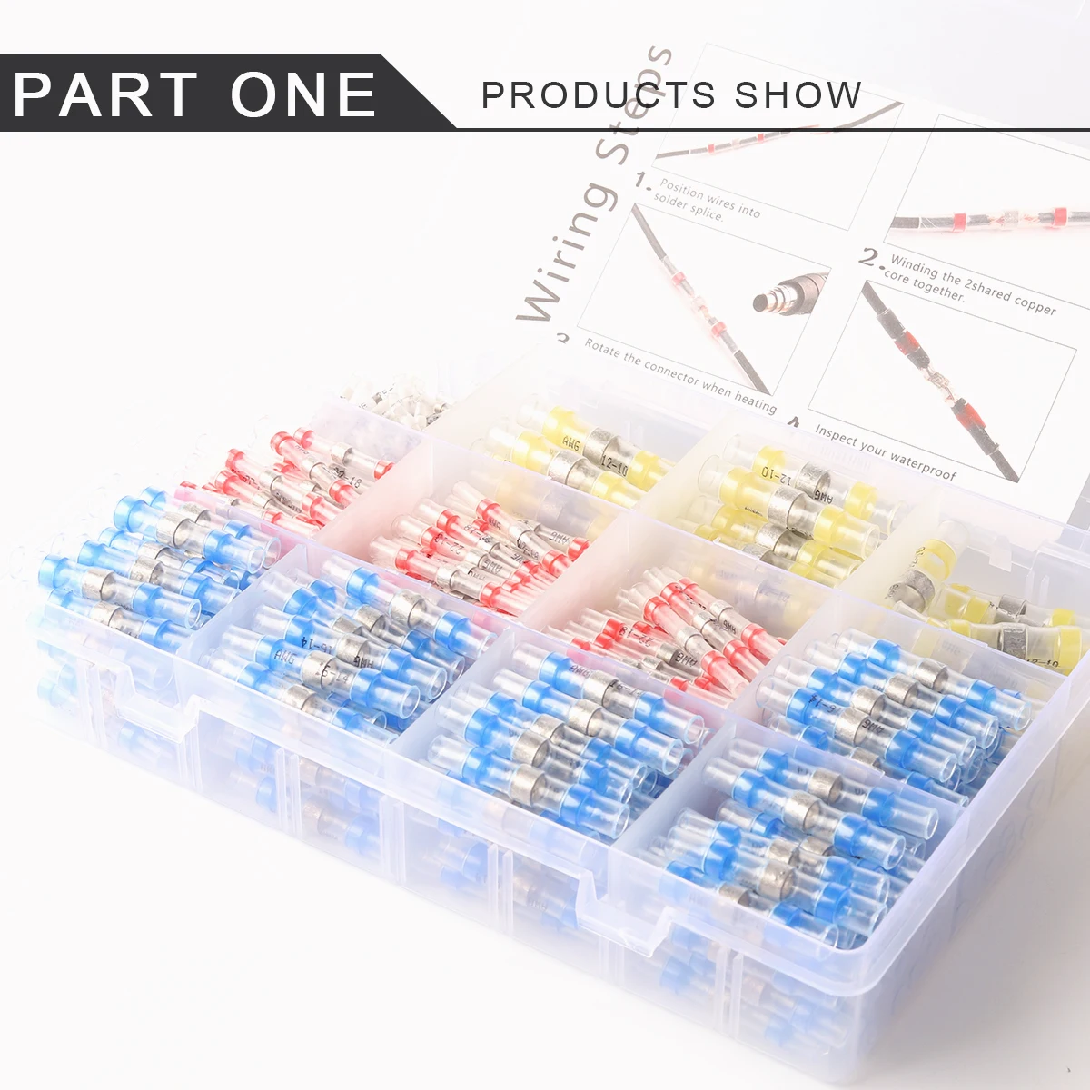 400PCS Solder Seal Wire Connectors - Heat Shrink Solder Butt Connectors - Solder Connector Kit - Automotive Marine Insulated