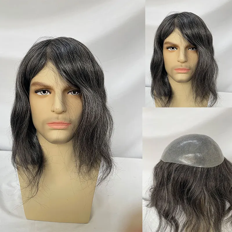 1B40# Long Human Hair Toupee Full Hair System