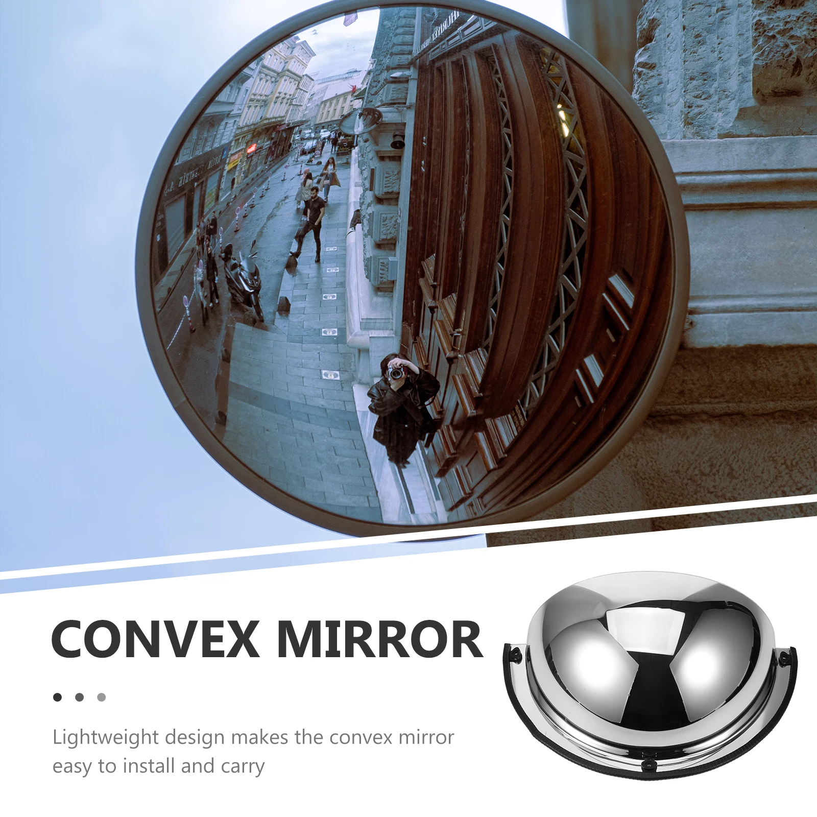 Convex 12 Inch Outdoor Security Mirror Wide Angle For Driveway Garage Parking Road Corner Blind Spot Traffic Surveillance