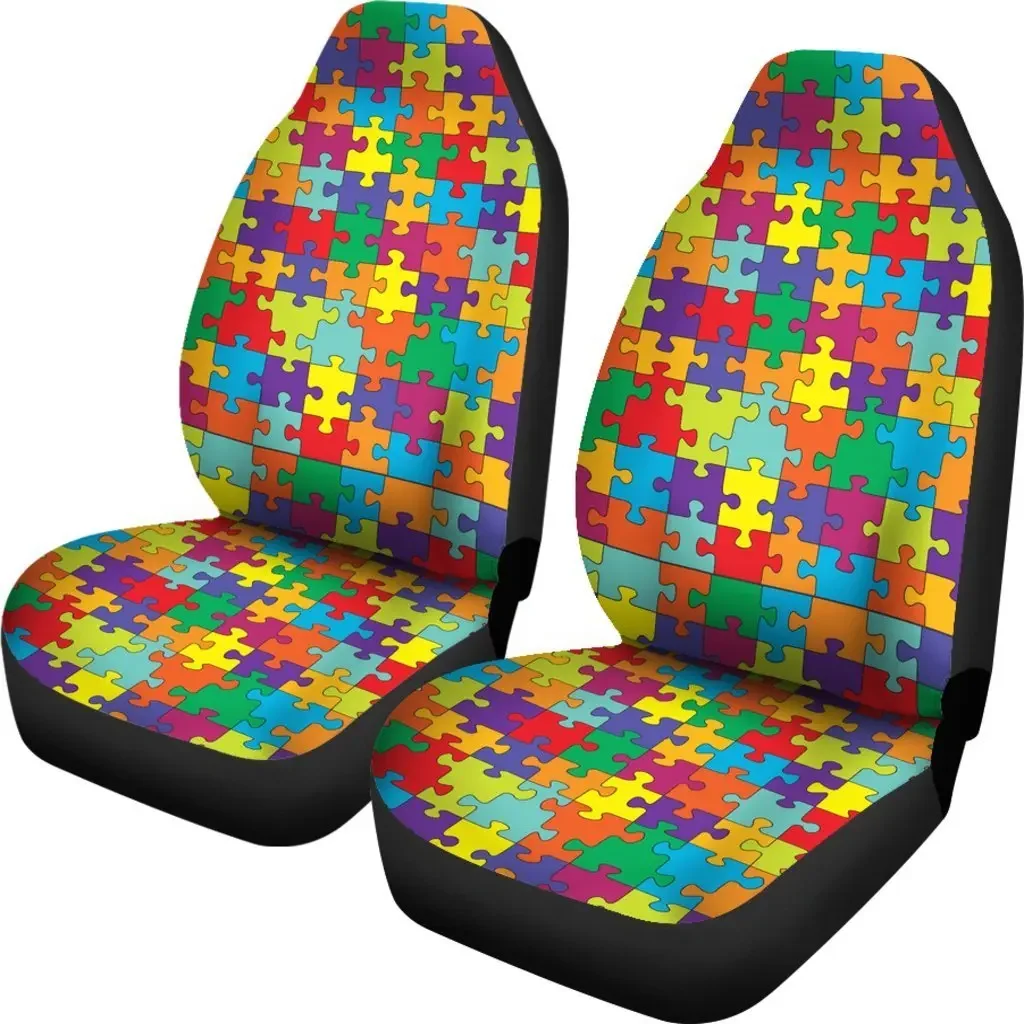 Autism Awareness Merchandise Seat Cover Car Seat Covers Set 2 Pc, Car Accessories Car Mats