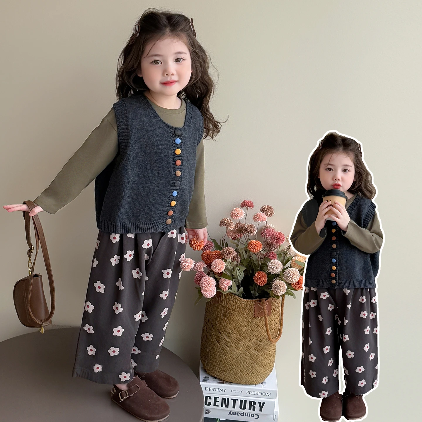 

Baby Girl Clothes Set Size 2-9Y Kid Clothing Set Child 3-Pces Of Vest Top+Tee+Pants Bottom Casual Daily Sets Toddler Casual Suit