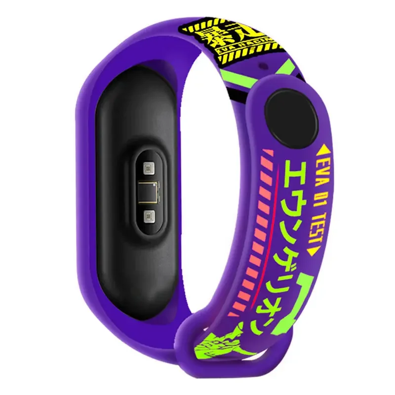 EVANGELION EVA-01 TIPO di TEST Cinturino per Mi band 3 4 5 6 7 Correa miband5 miband6 Sostituzione cinturino in TPU Bracciale Xiaomi band 7