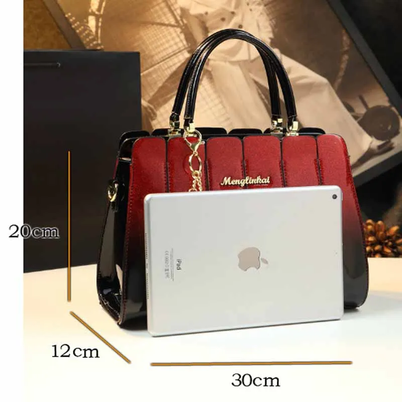 2023 Glossy Patent Leather Handbags For Women Top Handle Purse Satchel Bag Stylish Handbag Medium Tote Bags Shoulder Bag