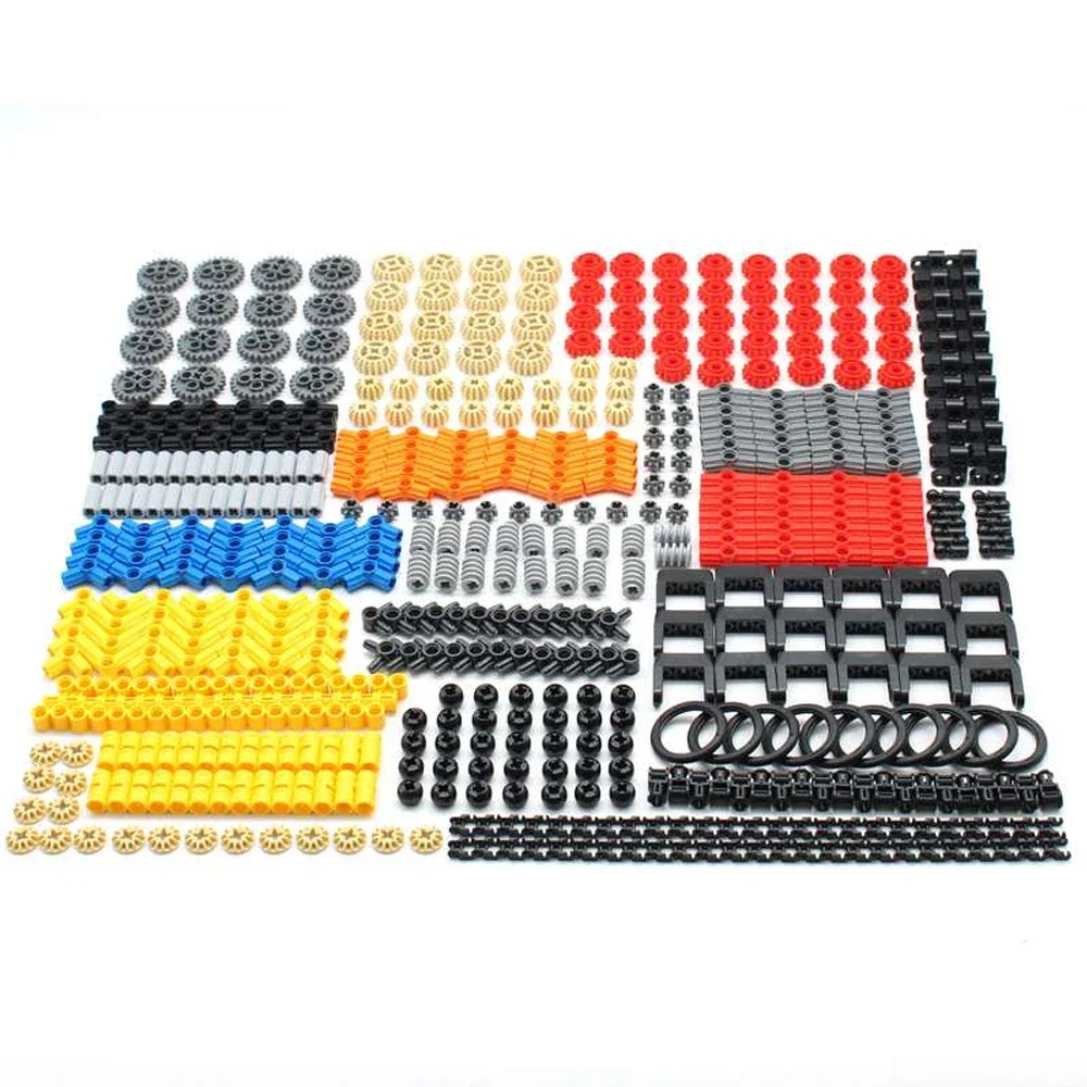 

579PCS DIY MOC Bulk Technical Parts Pin Liftarm Bricks Set Axle Connector Gear Tank Link Chain Tracks 3711 57518 Building Blocks