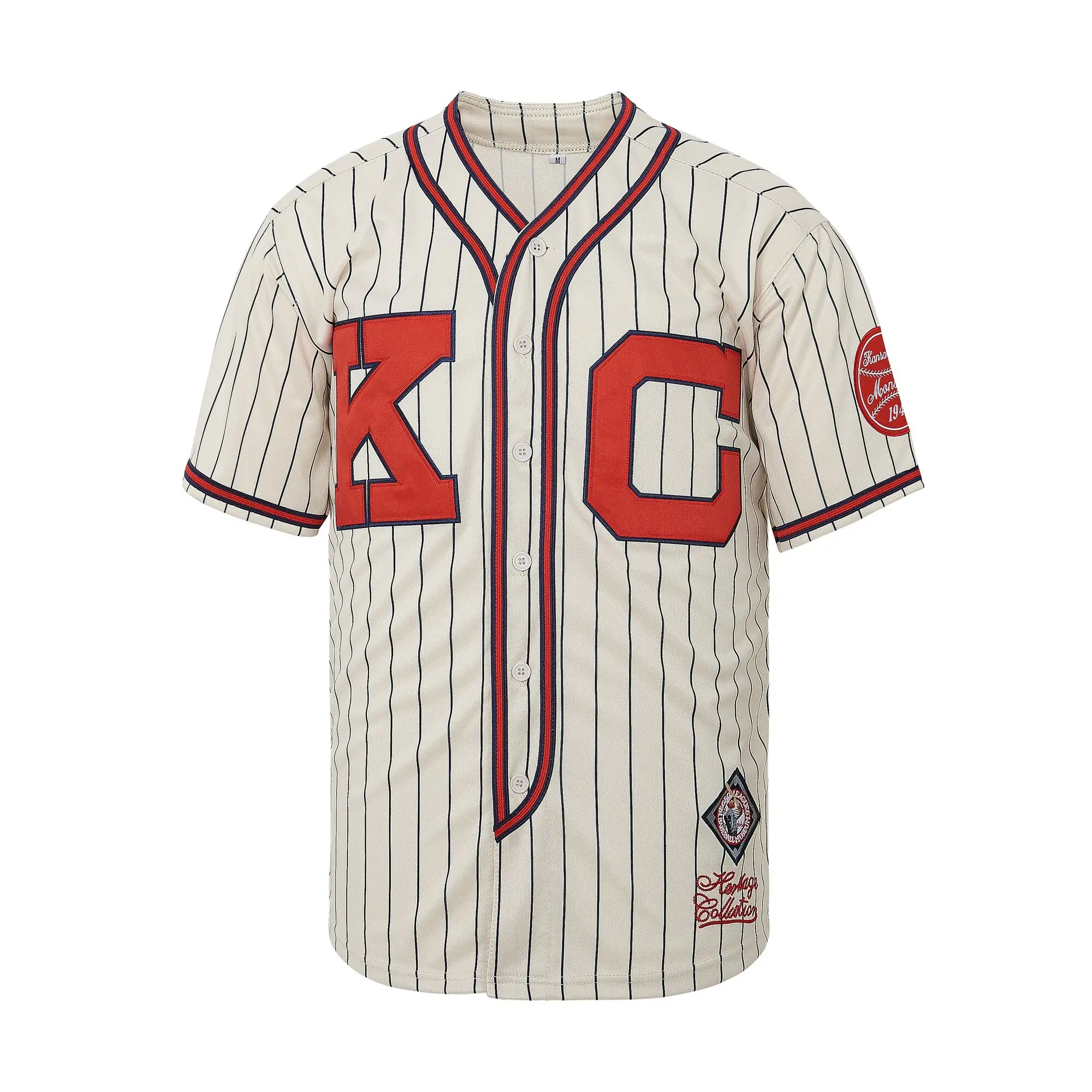 Baseball Jersey Kc 5 Sewing Embroidery Sports Outdoor Beach Wear Beige Stripe Trendy Hip-hop High Quality 2023 New