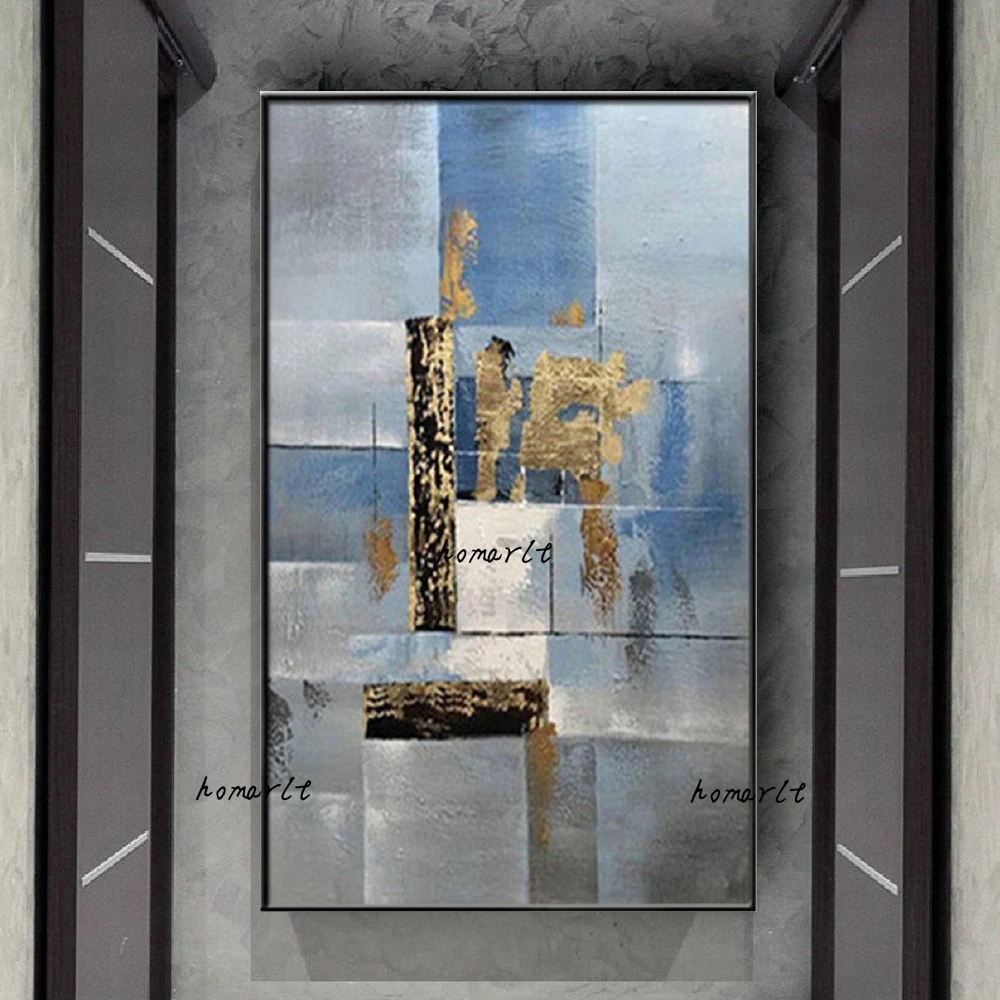 

Абстрактные акриловые картины на холсте ручной работы, современные синие настенные картины для спальни, оригинальные украшения от оптового поставщика