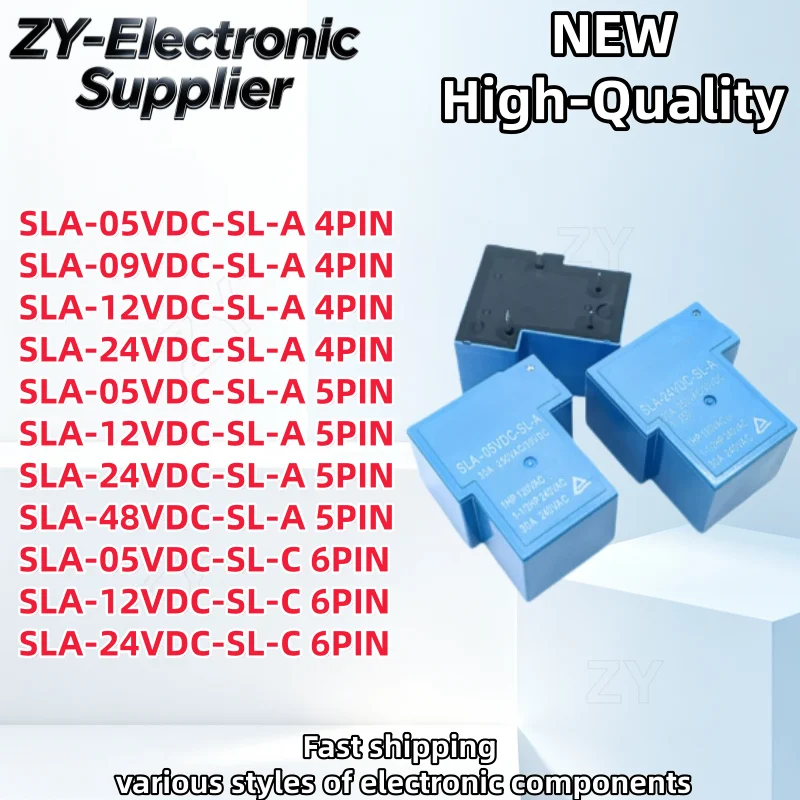 2/5Pcs/lot New Original SLA-05VDC-SL-A SLA-12VDC-SL-A SLA-24VDC-SL-A -C T90 30A 4/5/6PIN 5V 12V 24V 48V
