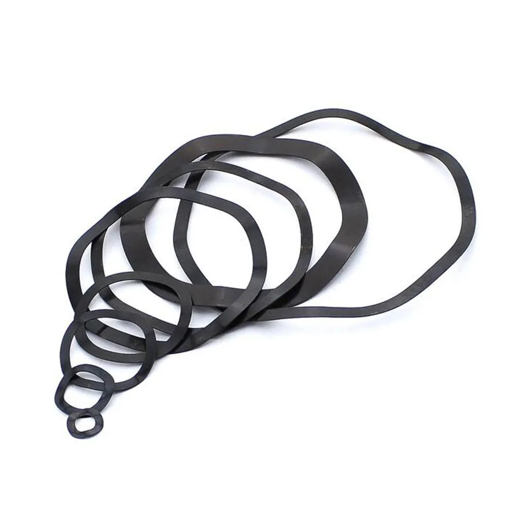 Wholesale wave spring washer 65Mn Carbon steel three wave crest black gasket Elastic washers wave gasket spring