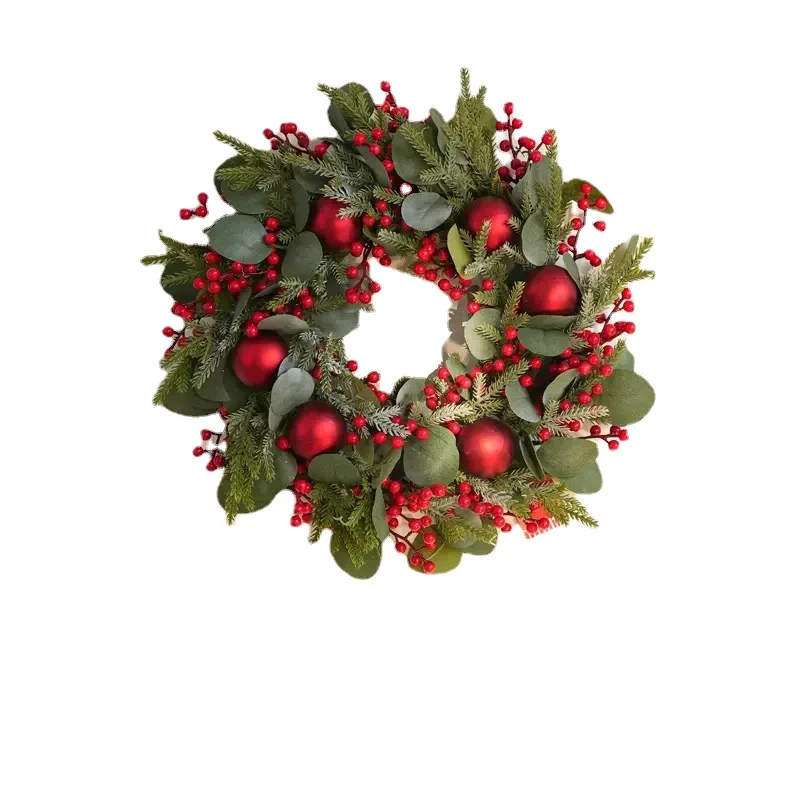 zv-Christmas decoration scene arrangement wreath pendant ornament props wreath door hanging pendant atmosphere set pendant*