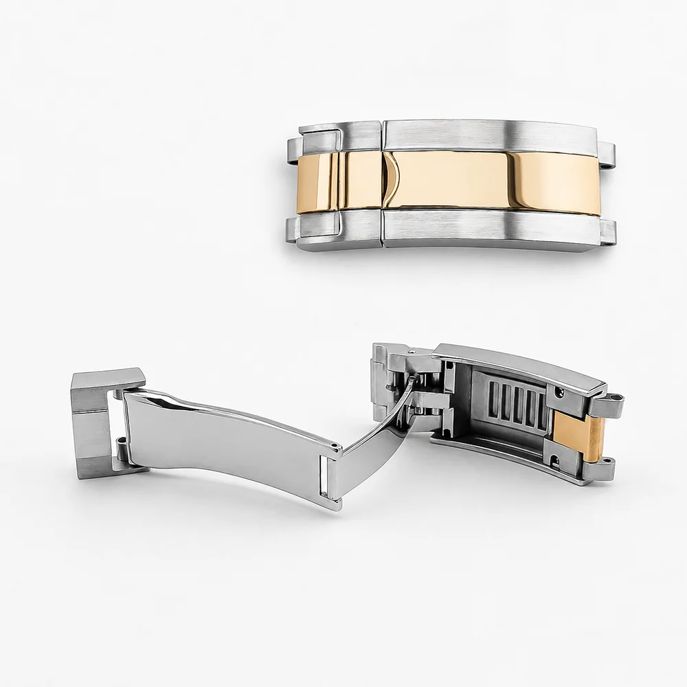 9mm Stainless Steel Double Safety Fold Watch Buckle Paired with rubber strap suitable for 20MM Case strap buckle Accessories